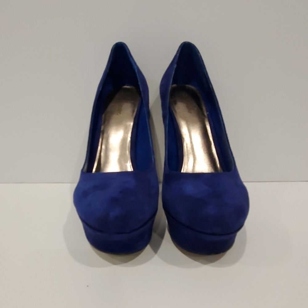 Zigisoho Studious Blue Suede Platform Heels - image 2